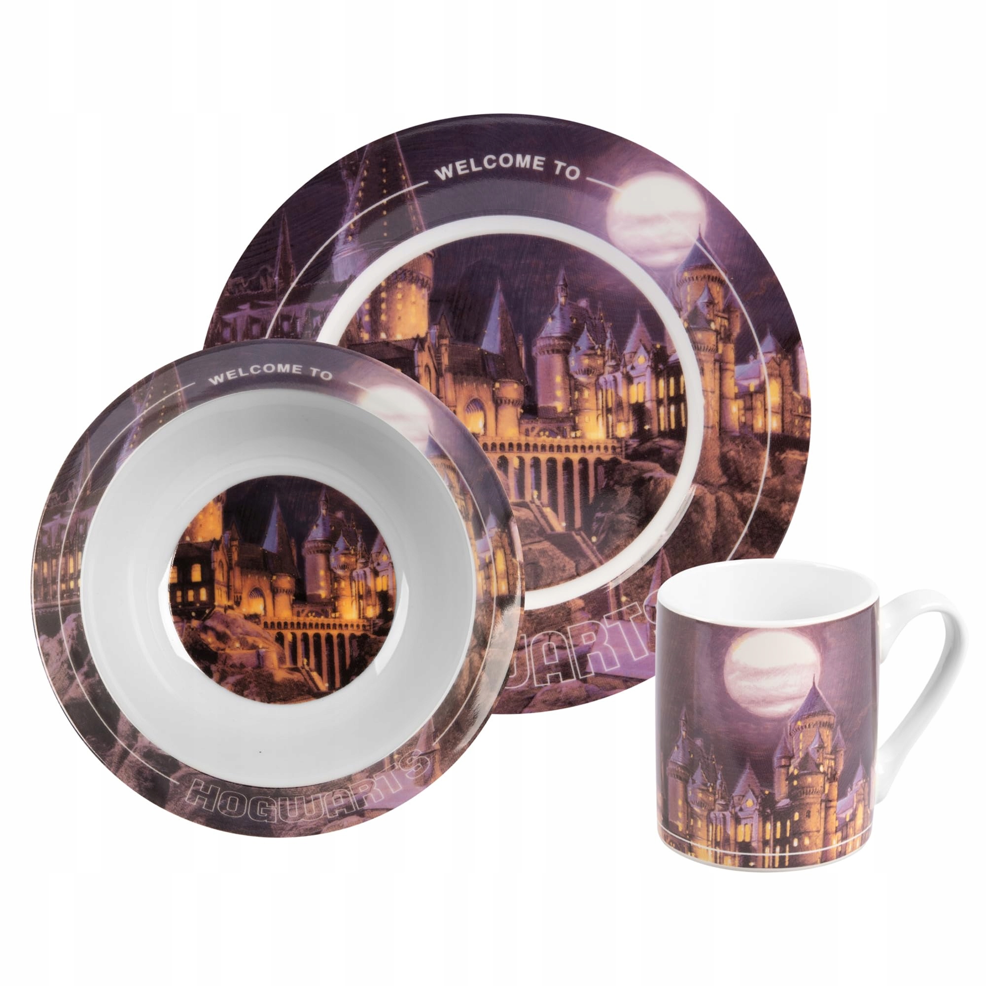 United Labels Harry Potter Snídaňová sada pro děti Hogwarts porcelán