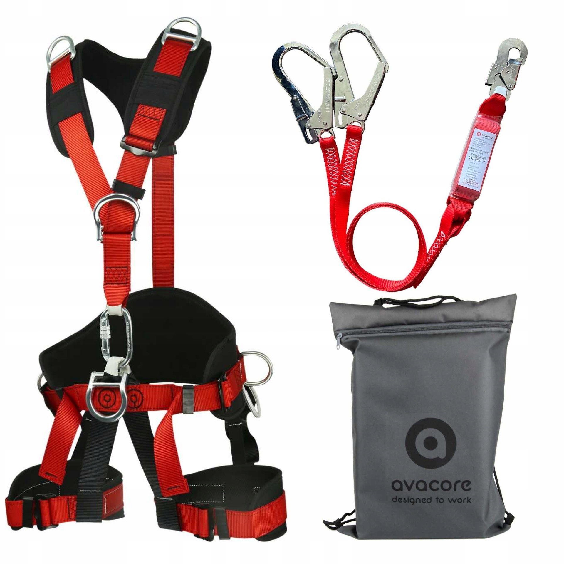Zestaw Szelki Bezpieczeństwa Uprząż Z Amortyzatorem Gekko Rescue Avacore