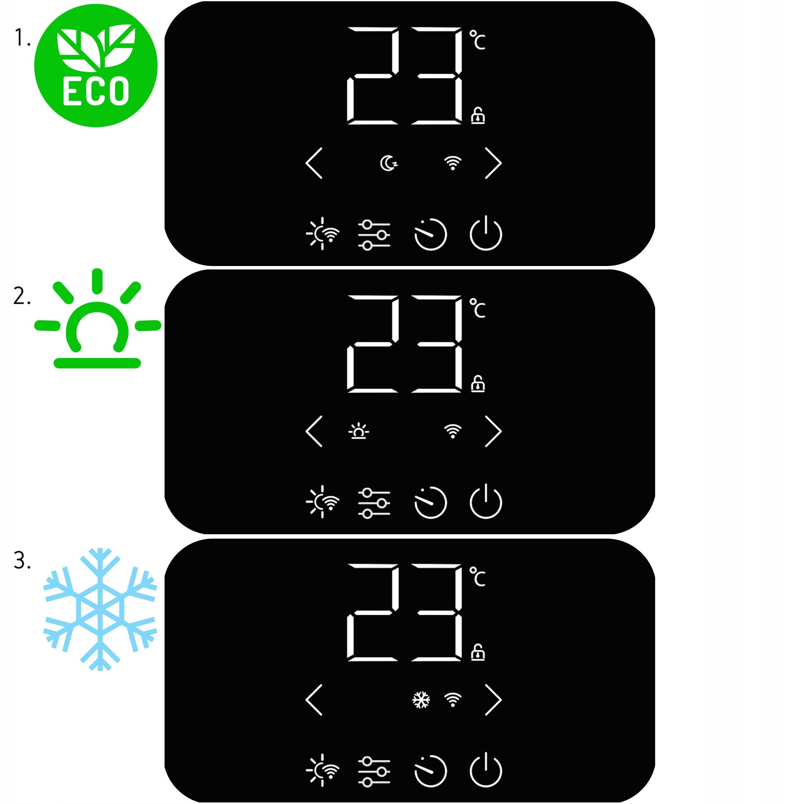 2w1 Grzejnik elektryczny Konwektorowy Panelowy Yoer +WiFi +Timer 2500W +ECO Szerokość 1004 mm