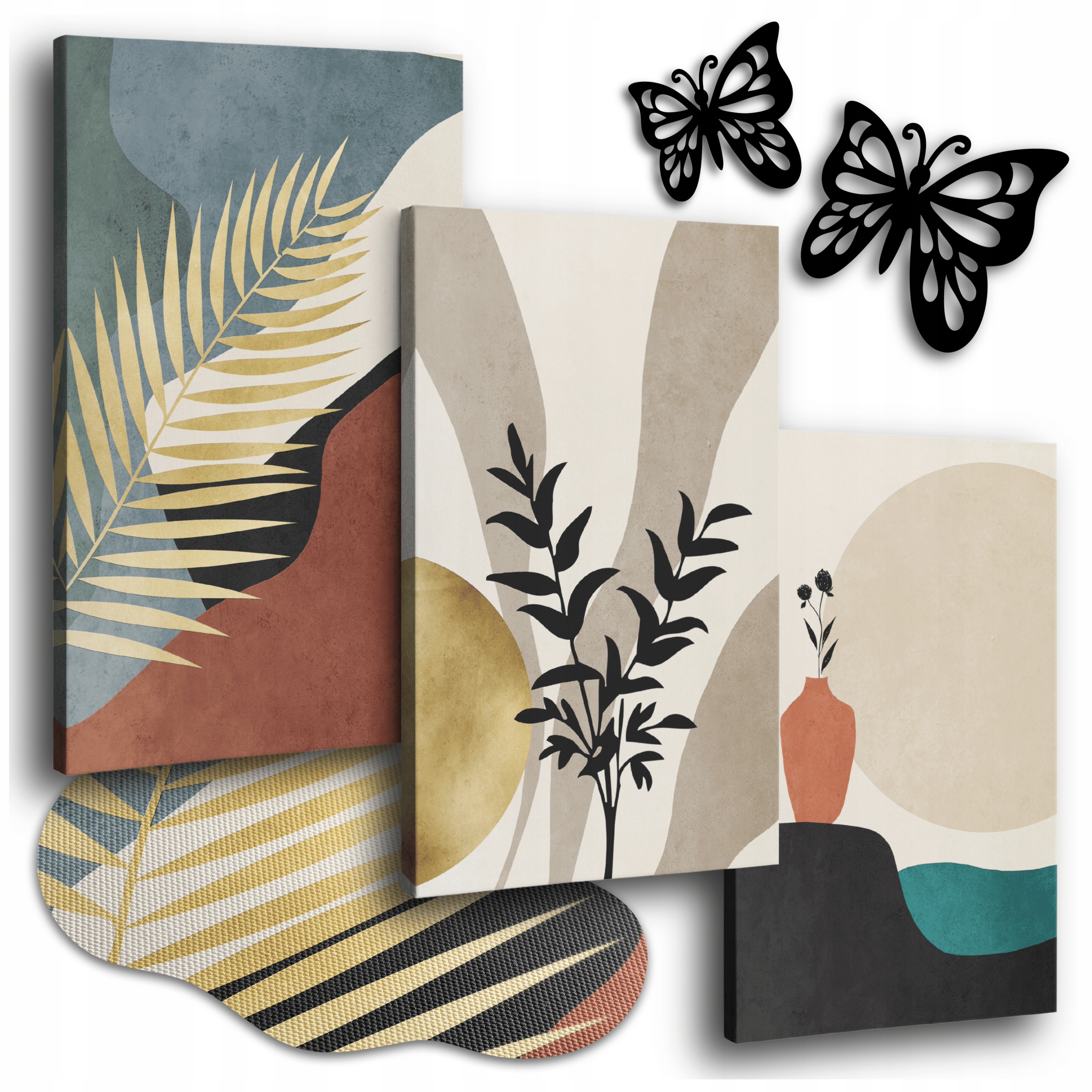 Obraz Na Plátne 150 x 70 cm Obrazy Do Obývačky Geometrické Triptyk Boho 3x