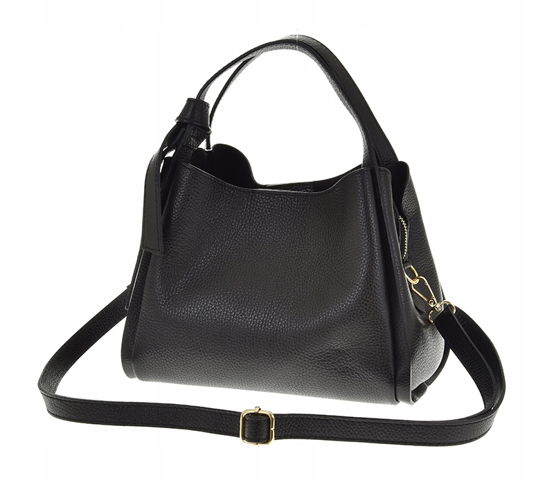 Vera Pelle dámská kabelka kufřík kožená černá kabelka přes rameno