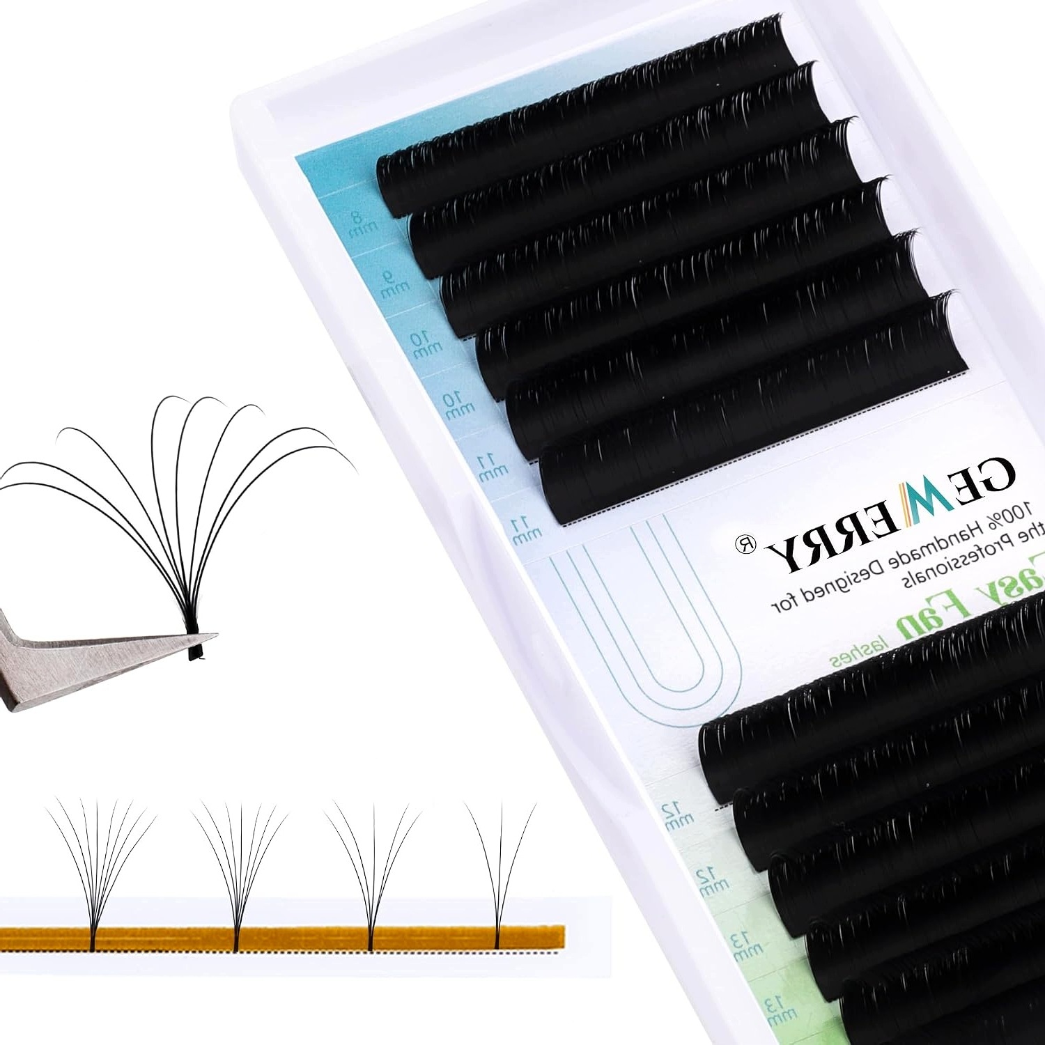 Vějířovité Řasy Easy Fan 0,07 C Curl 8-14 MM Objemové