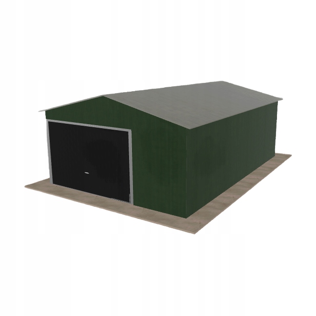Plechová garáž 4.5x6.5 m jednopolohová, dvouspádová, zelená
