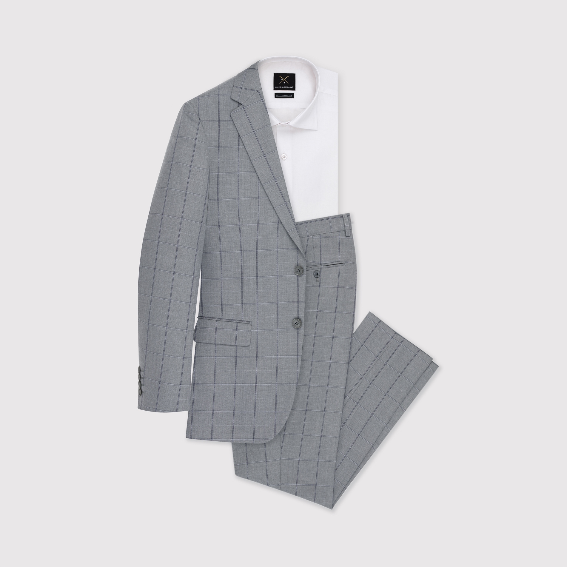 Šedý pánský kostkovaný oblek Pako Lorente vel 176/108/60