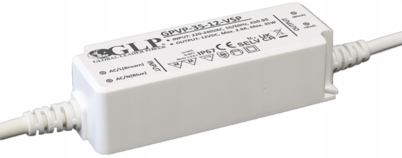 Zasilacz Impulsowy Stałonapięciowy Do Taśm Pasków Led IP67 12V 35W Pfc Glp