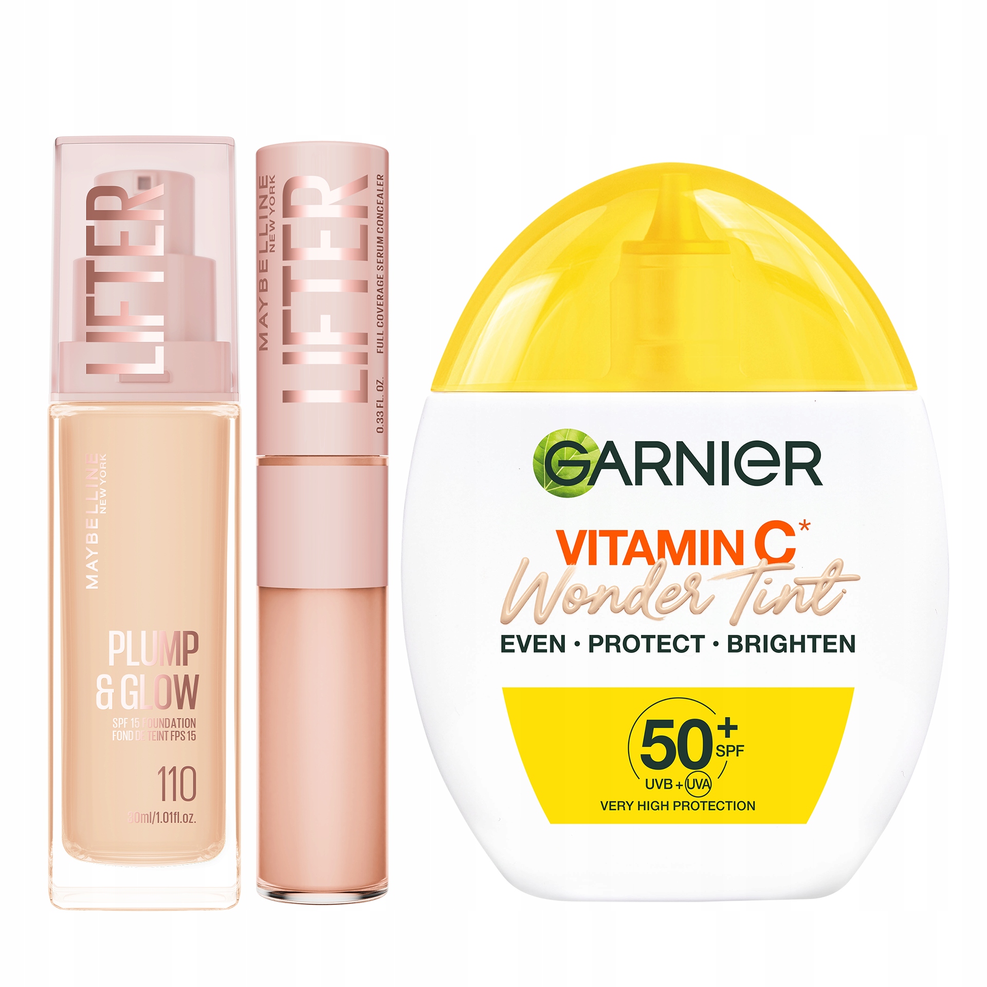 Zestaw Maybelline Lifter Podkład 110 Int Korektor do Twarzy 25 +Krem SPF50+