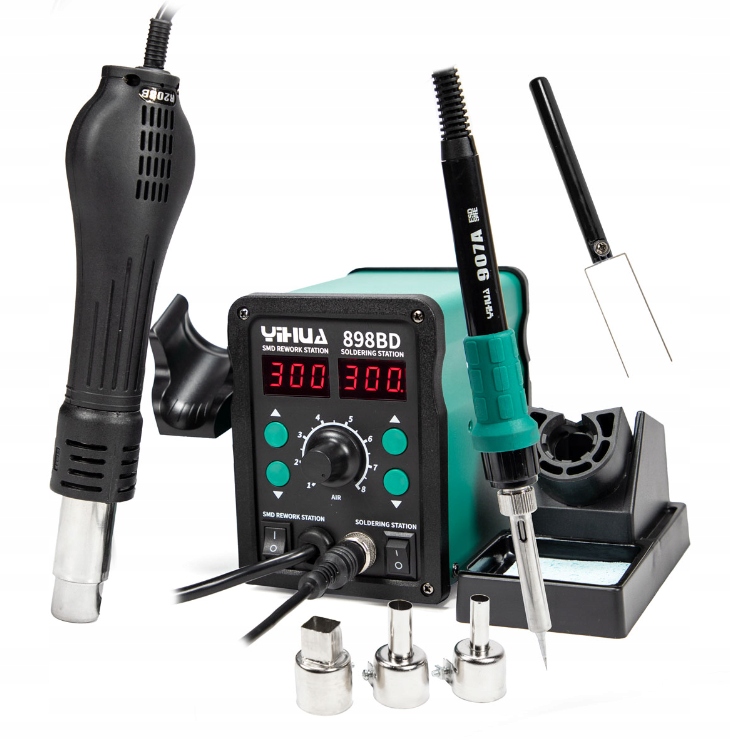 Stacja lutownicza 2w1 hotair i grotowa Yihua 898BD