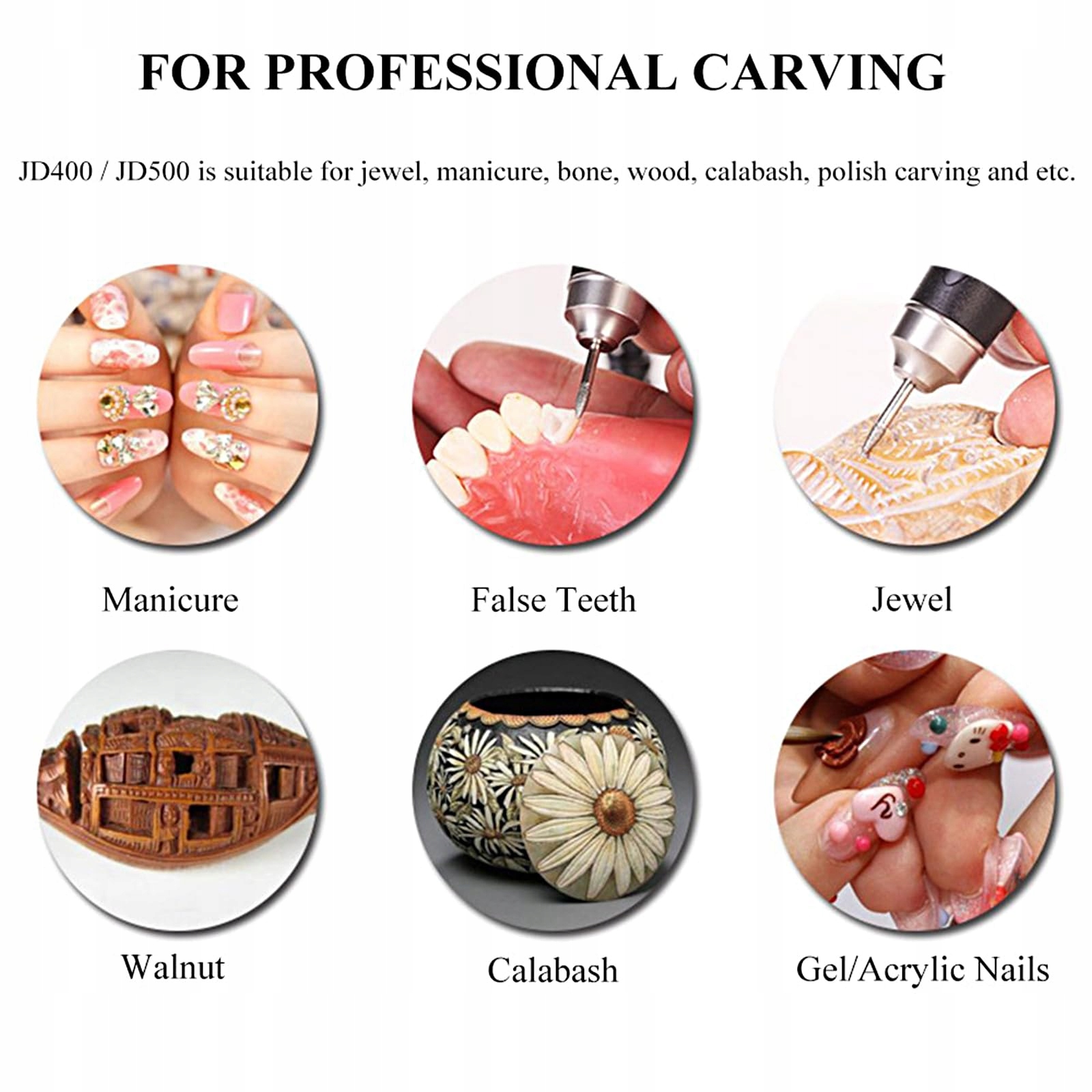 JSDA Profesjonalna Frezarka Do Paznokci 35000 RPM Zestaw Manicure Pedicure — miniatura 6