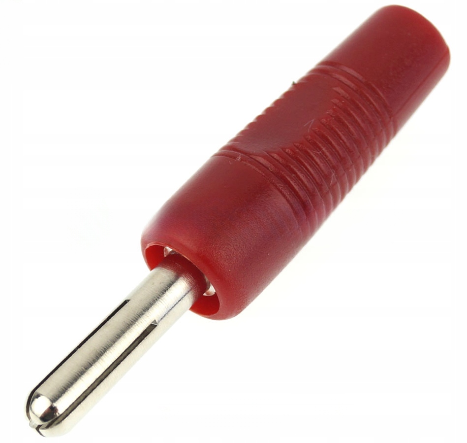 Wtyk banan 4mm czerwony