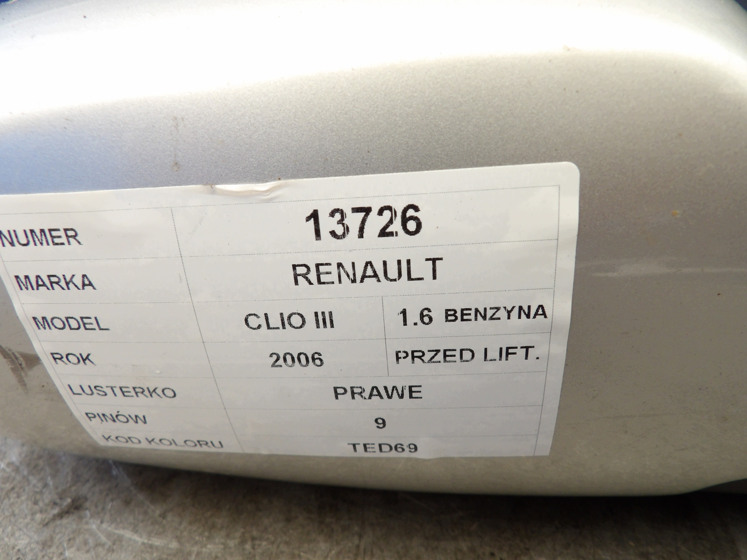 Renault Clio III mirror right TED69