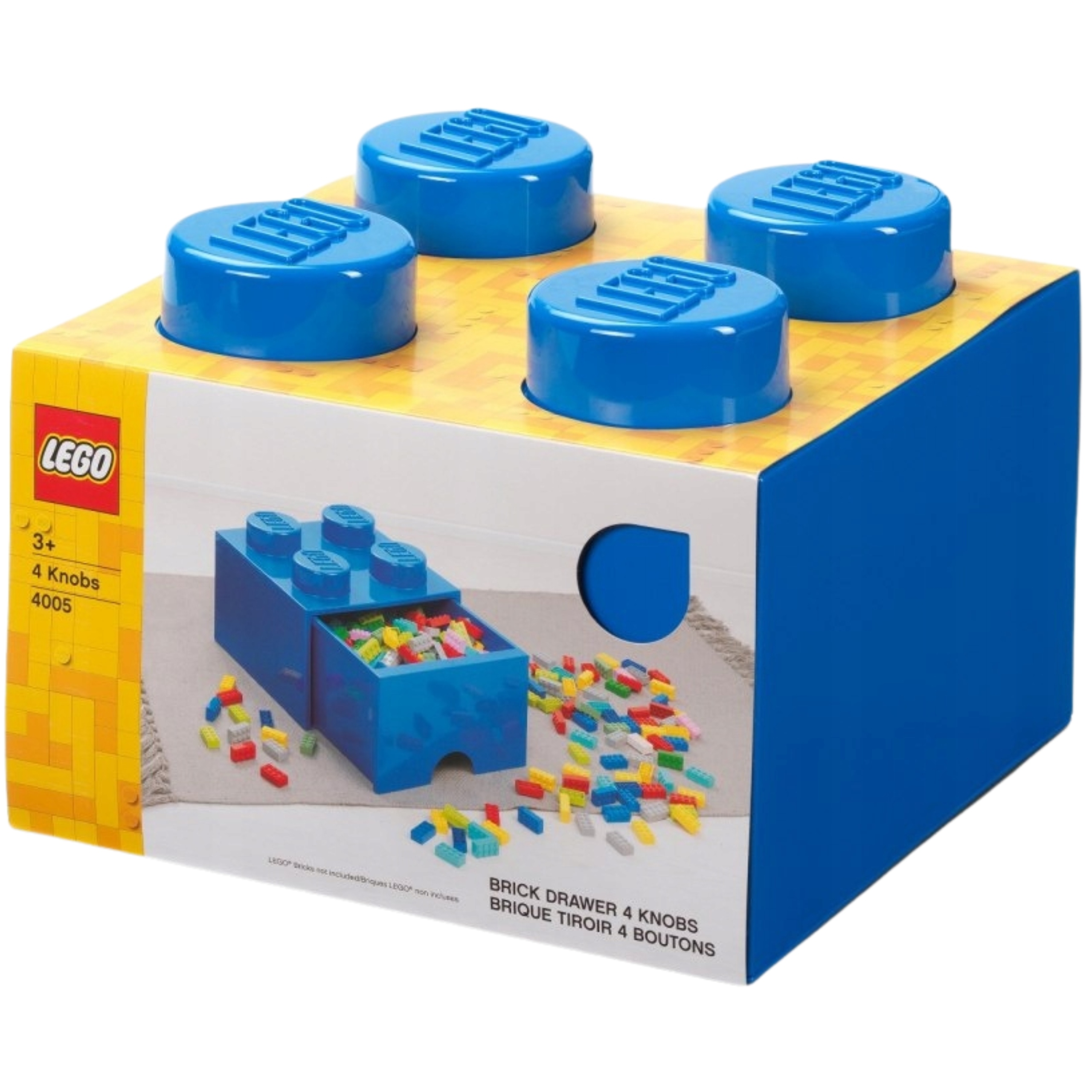 Lego plastová nádoba Šuplík Tvar kostky Lego Modrý 25x25x18