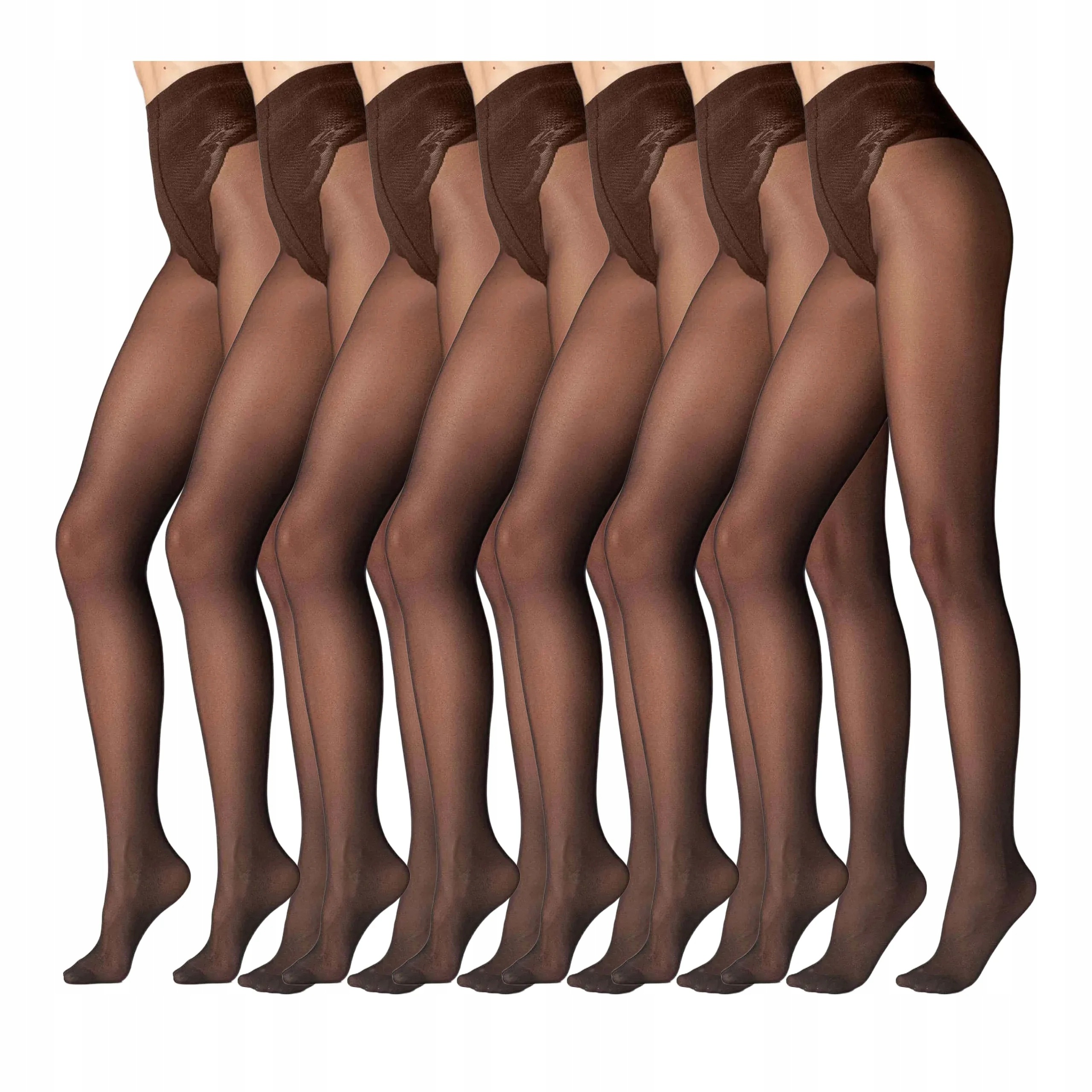 7 párů Punčocháče s modelovací kalhotkovou částí 7 x Káva 5-XL