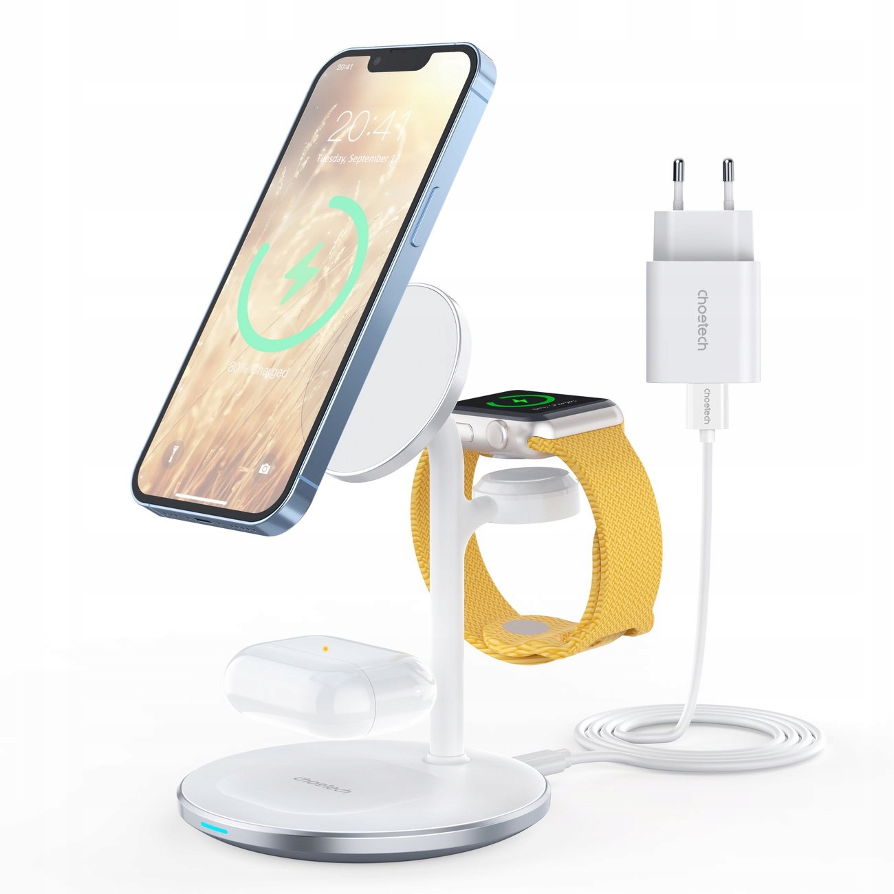 CHOETECH ŁADOWARKA INDUKCYJNA BEZPRZEWODOWA DO IPHONE AIRPODS APPLE WATCH