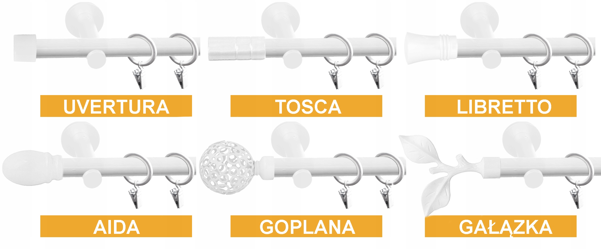 KARNISZ METALOWY POJEDYNCZY 19 mm 180 cm WZORY Długość drążka 180 cm