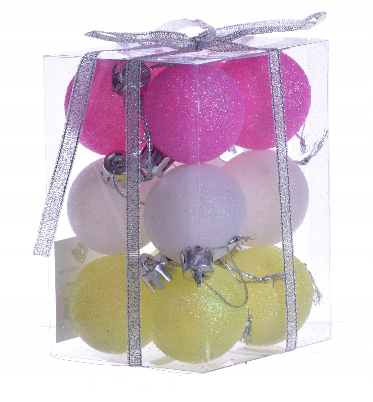 

Bombki choinkowe brokatowe pastelowe 4 cm 12 szt