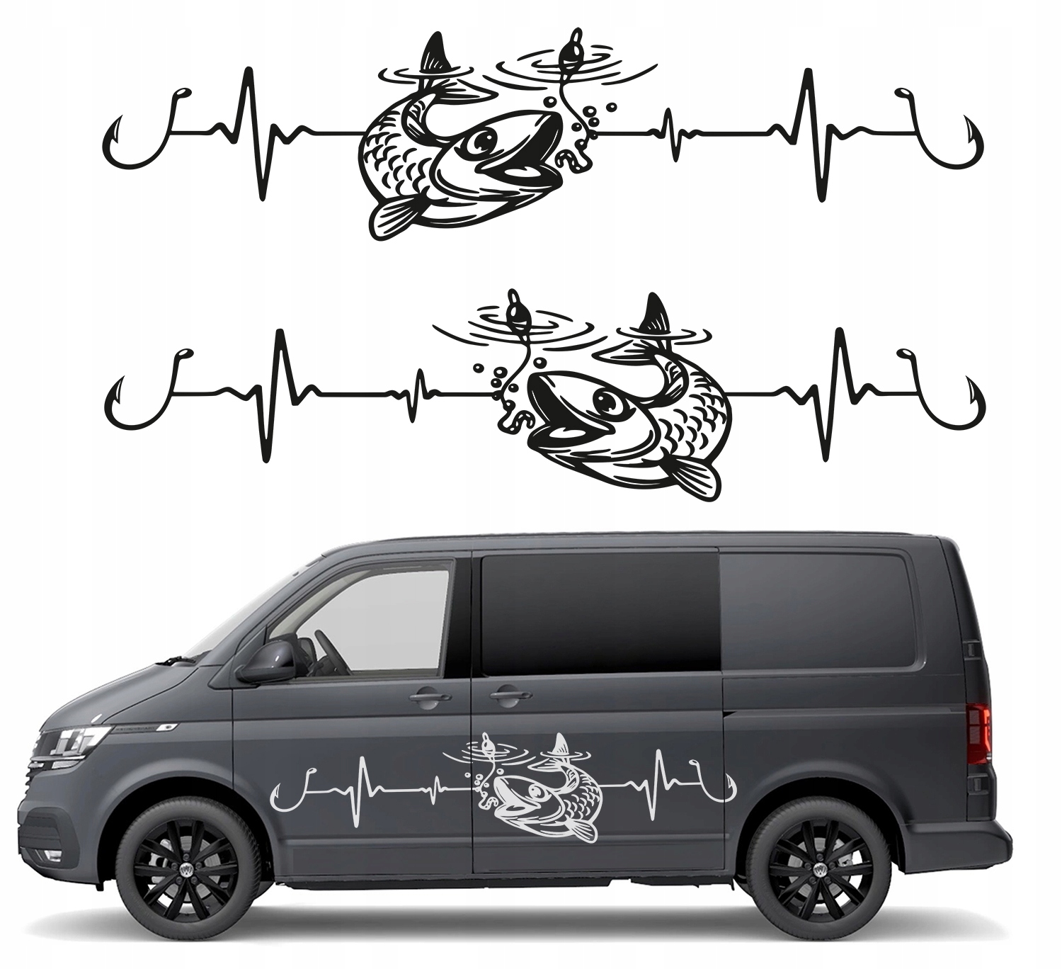 Nalepka Grafika na auto karavan Rybka Puls Života Fish 46x190