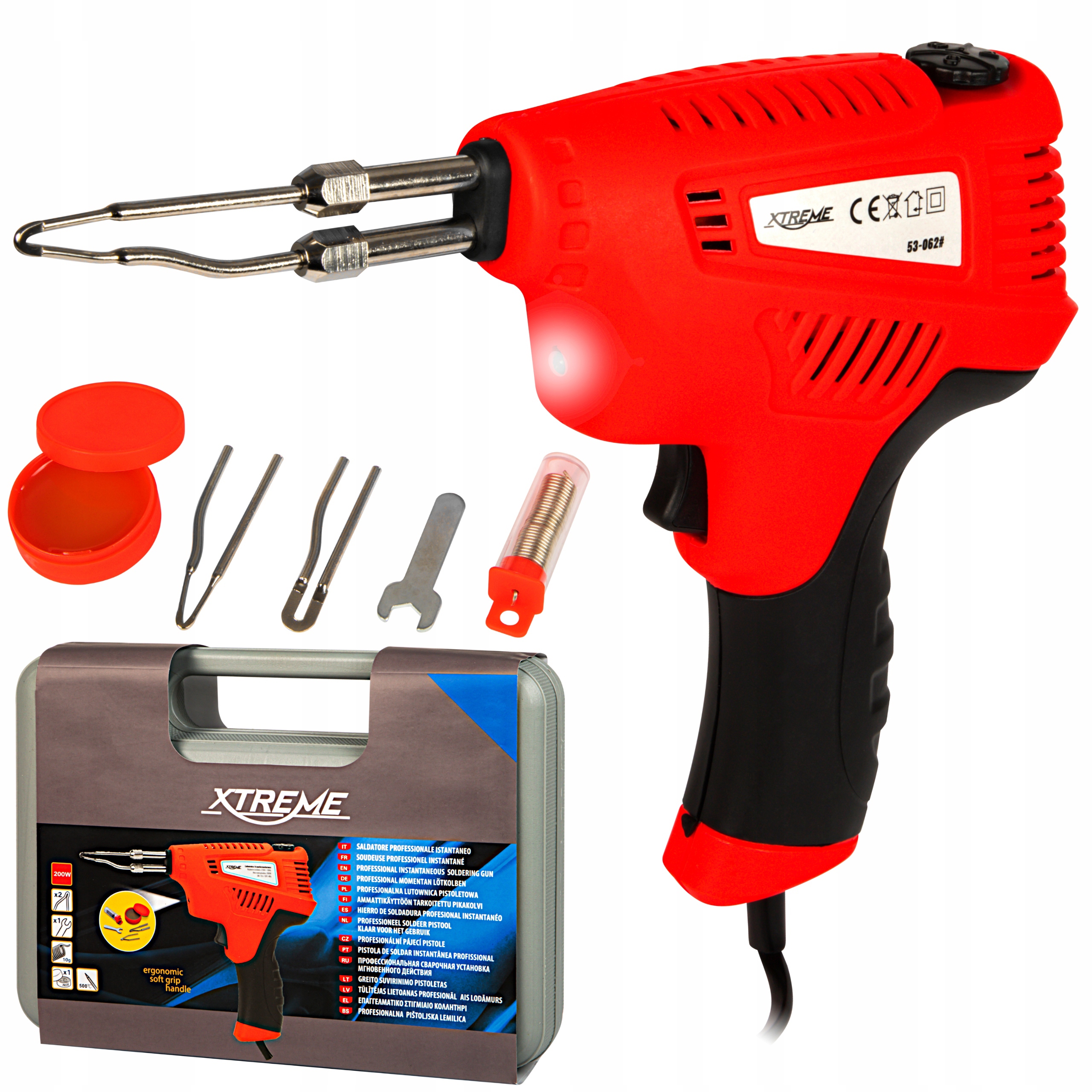 LUTOWNICA TRANSFORMATOROWA 200W PISTOLET WALIZKA CYNA PASTA CZYŚCIK ZESTAW EAN (GTIN) 5900804127413