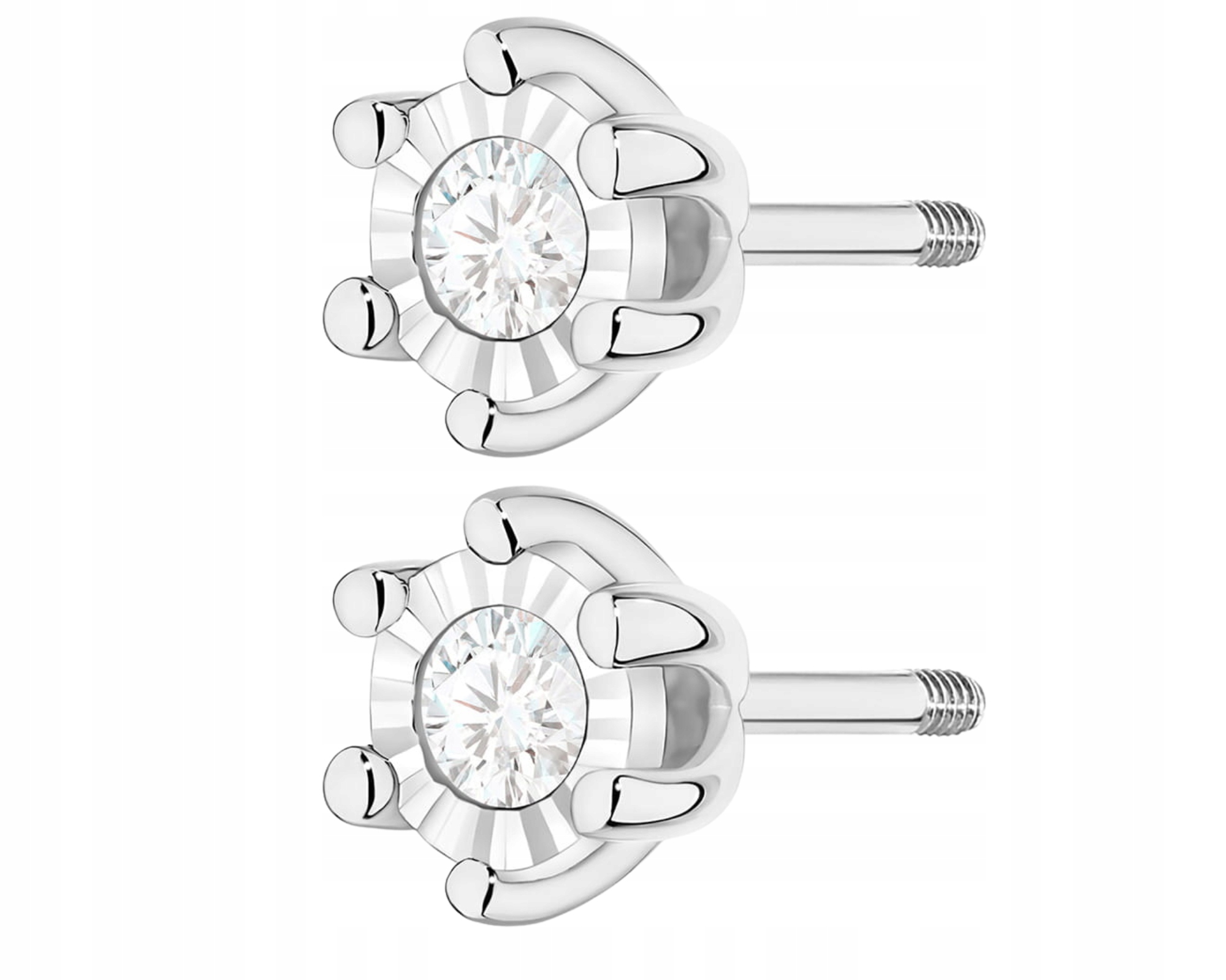 Bílé zlato Náušnice v šesti tlapkách s briliantem s certifikátem Zlato 585