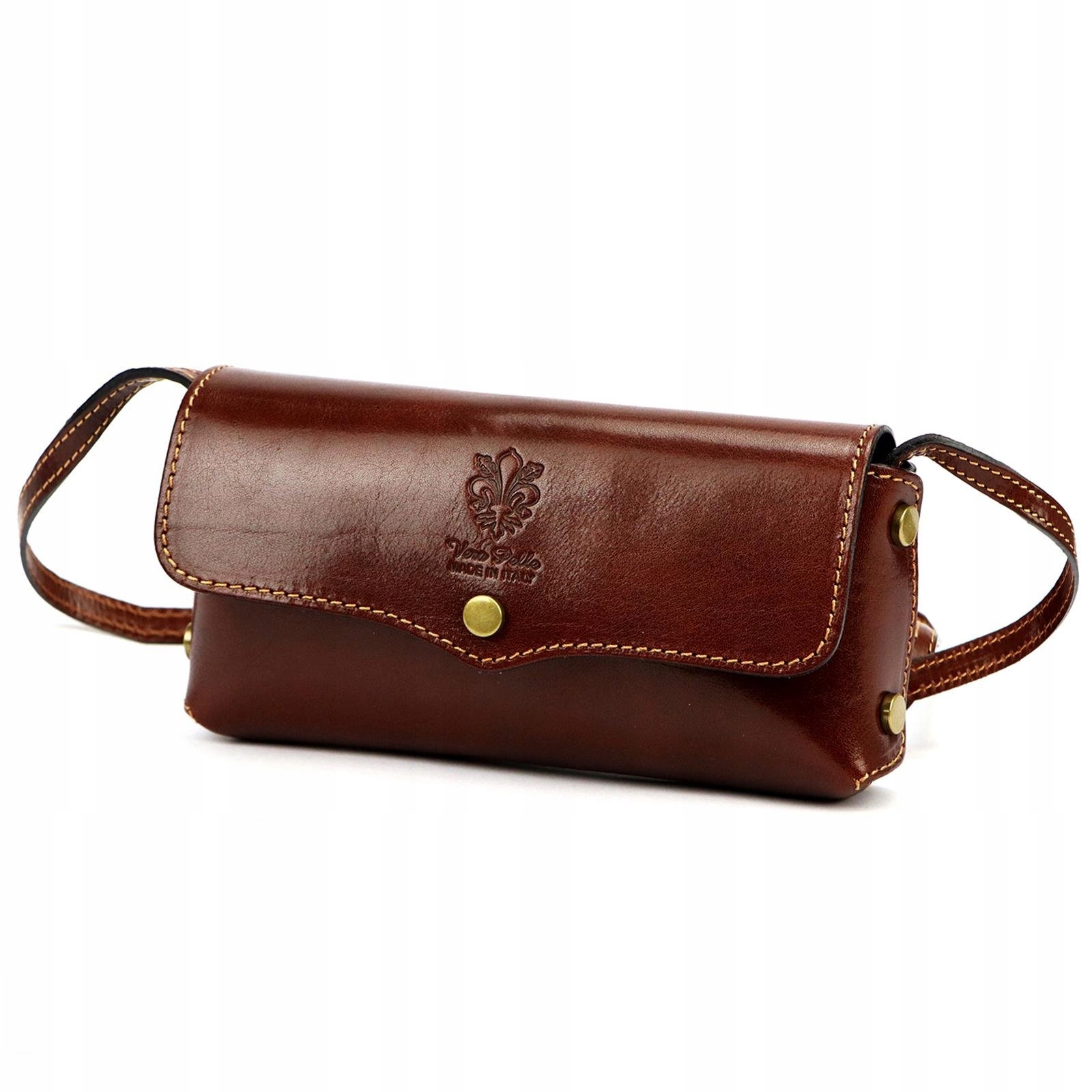 Dámská kabelka přes rameno kožená hnědá na telefon Florence