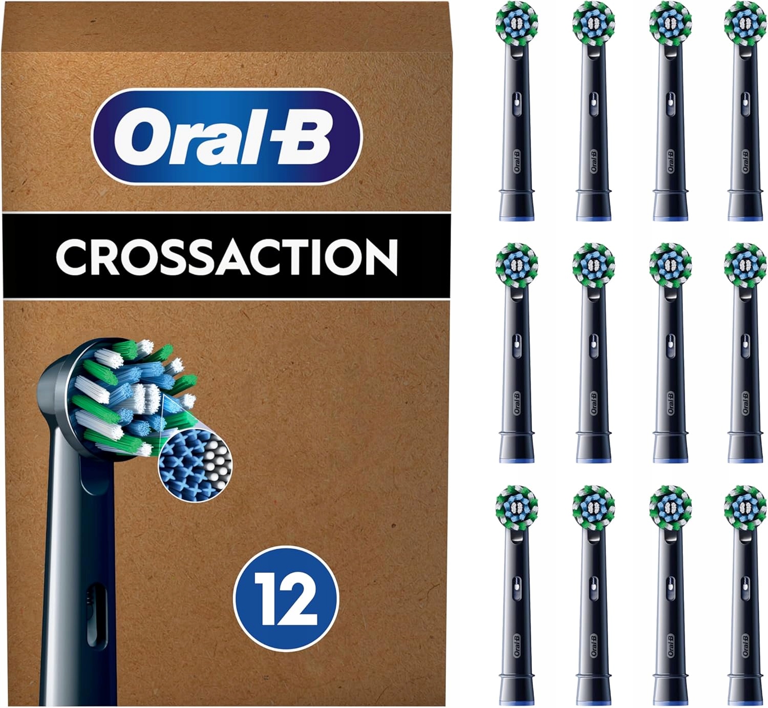 Oral-B końcówki do szczoteczki Pro Cross Action 12 sztuk czarne
