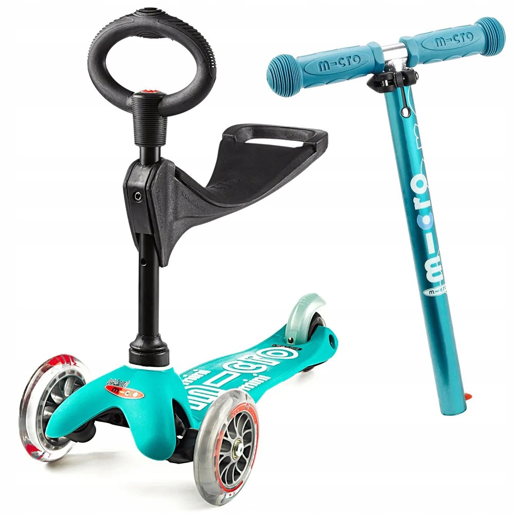 Jeździk hulajnoga Mini Micro Deluxe Baby Seat 3w1 Aqua