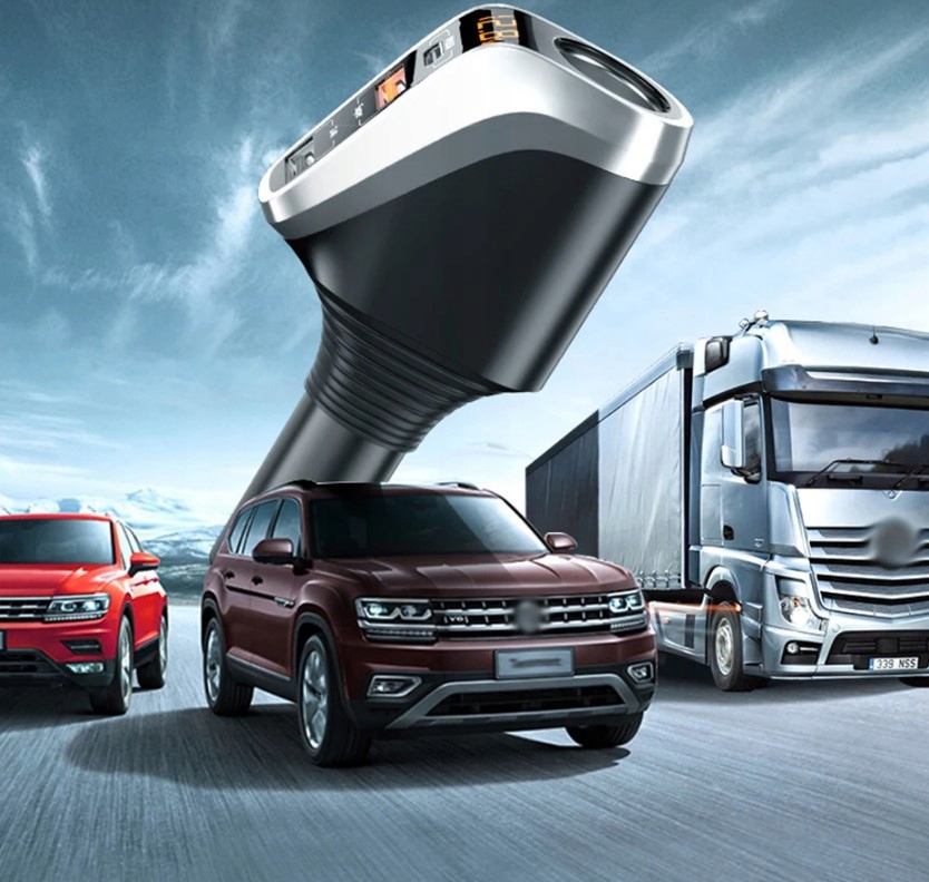 SUPER FAST 100W ŁADOWARKA SAMOCHODOWA USB-C 3xUSB+KABEL 3w1 lightning typ C Producent inny