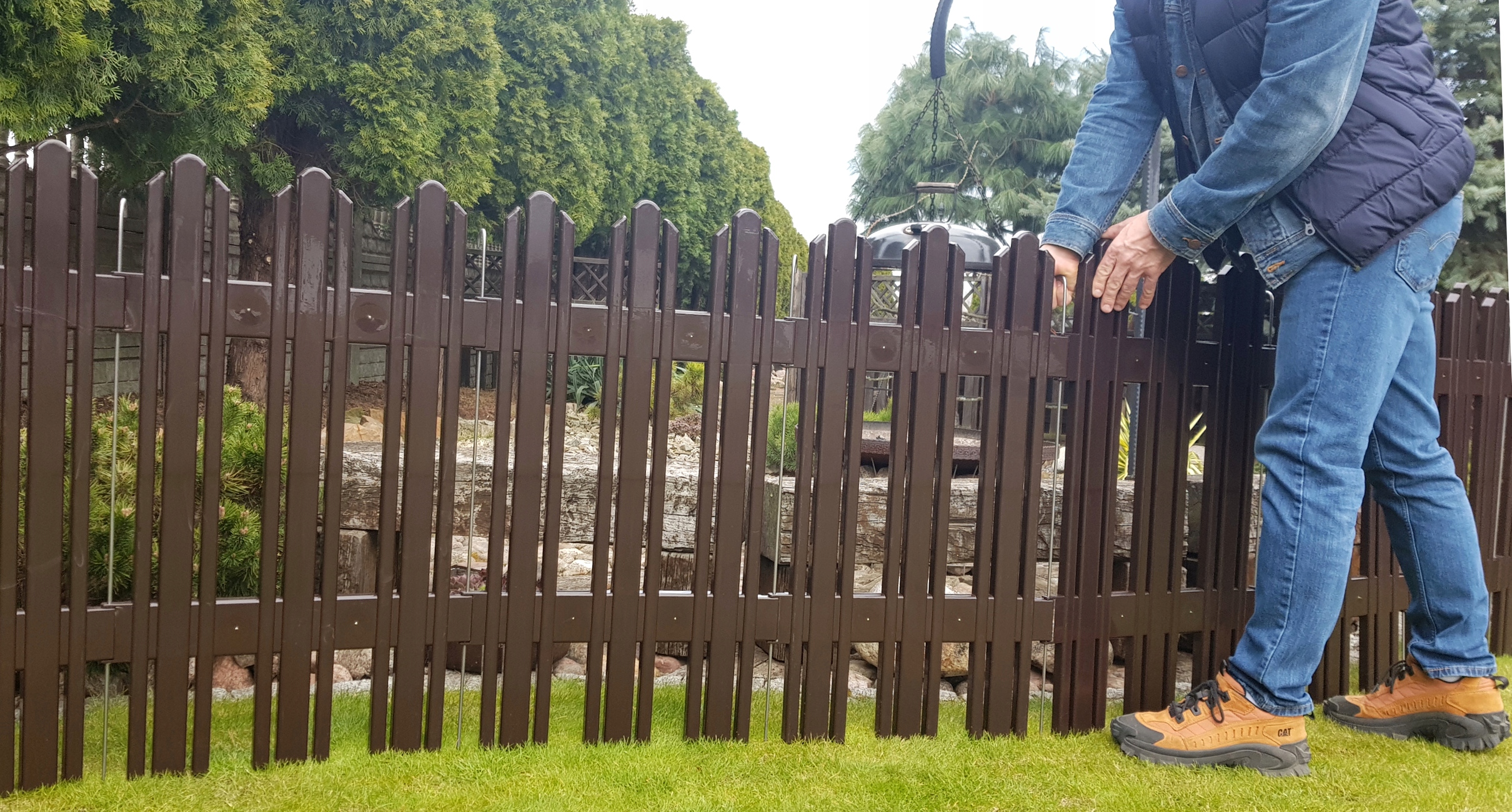 POLSKI MEGA PŁOTEK Plastik PCV Wys 81cm BRĄZOWY Rodzaj płot sztachetowy