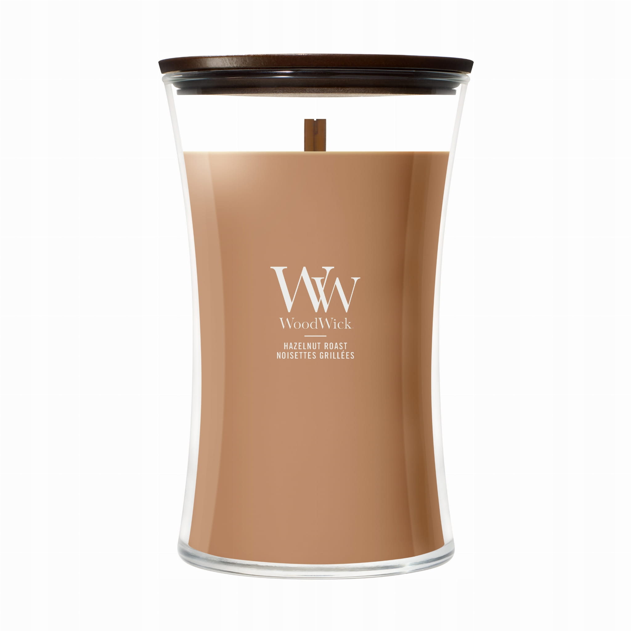 Velká vonná svíčka WoodWick Hazelnut Roast