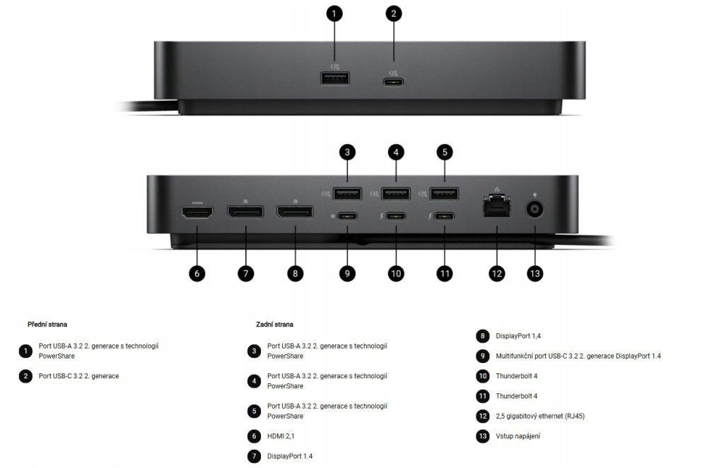 Dell dokovací stanice SD25TB4 130W Power delivery Usb-c
