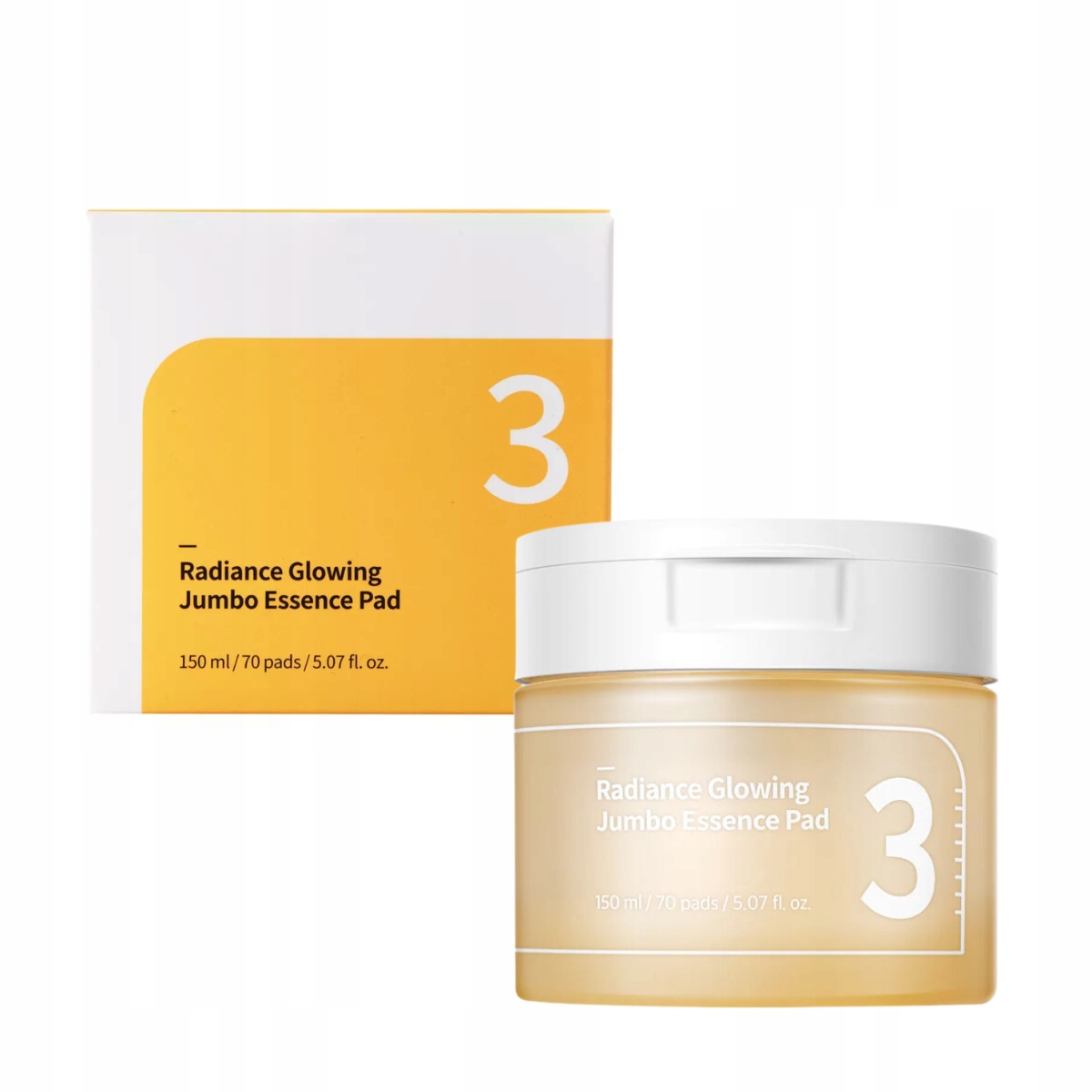 Numbuzin 3 Radiance Glowing Essence Pad – Rozjasňující pleťové tampony, 70 ks