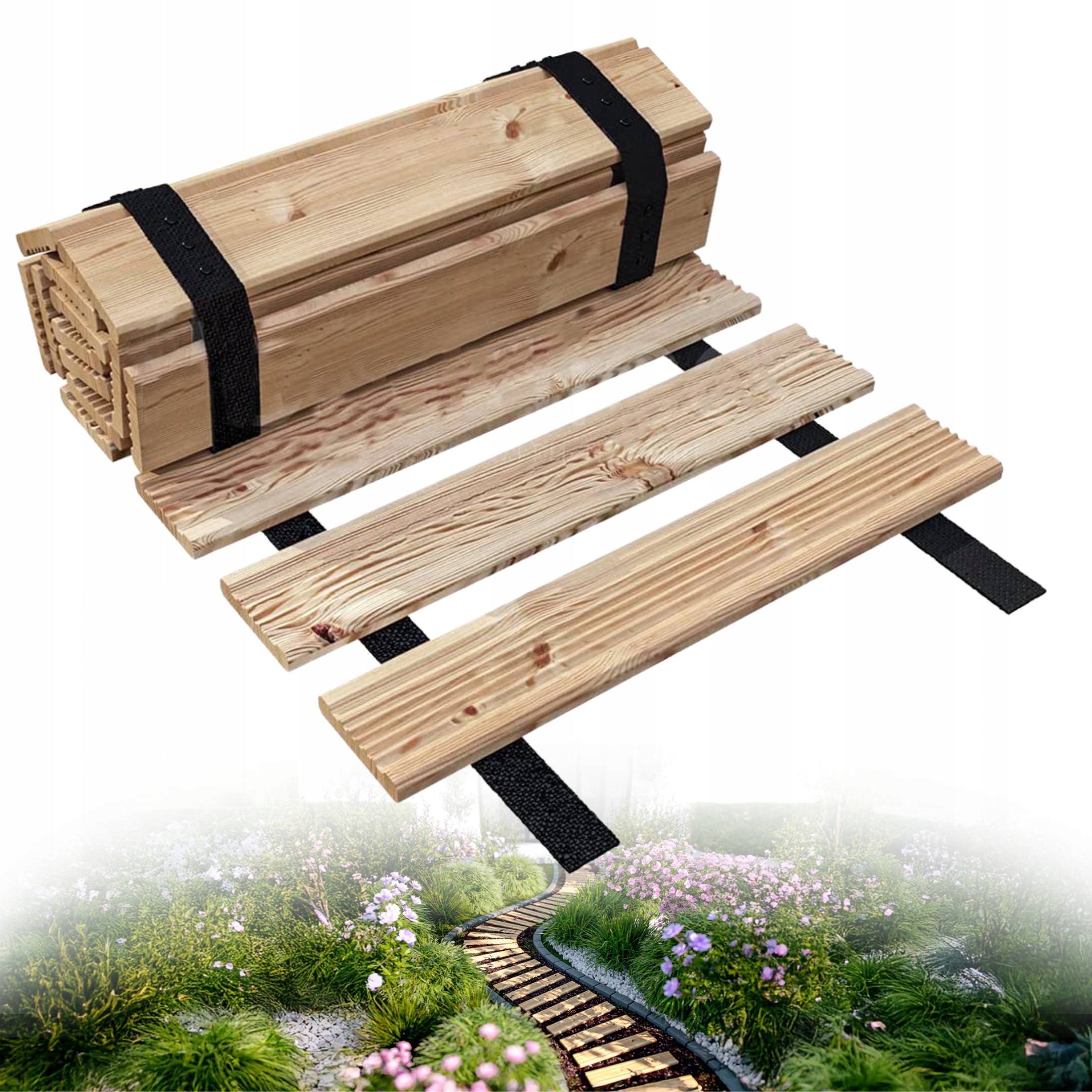 Floranica Dřevěná zahradní stezka 600 x 30 cm, surový chodník