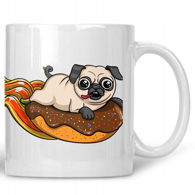 

Kubek Mops na pączku pies pug