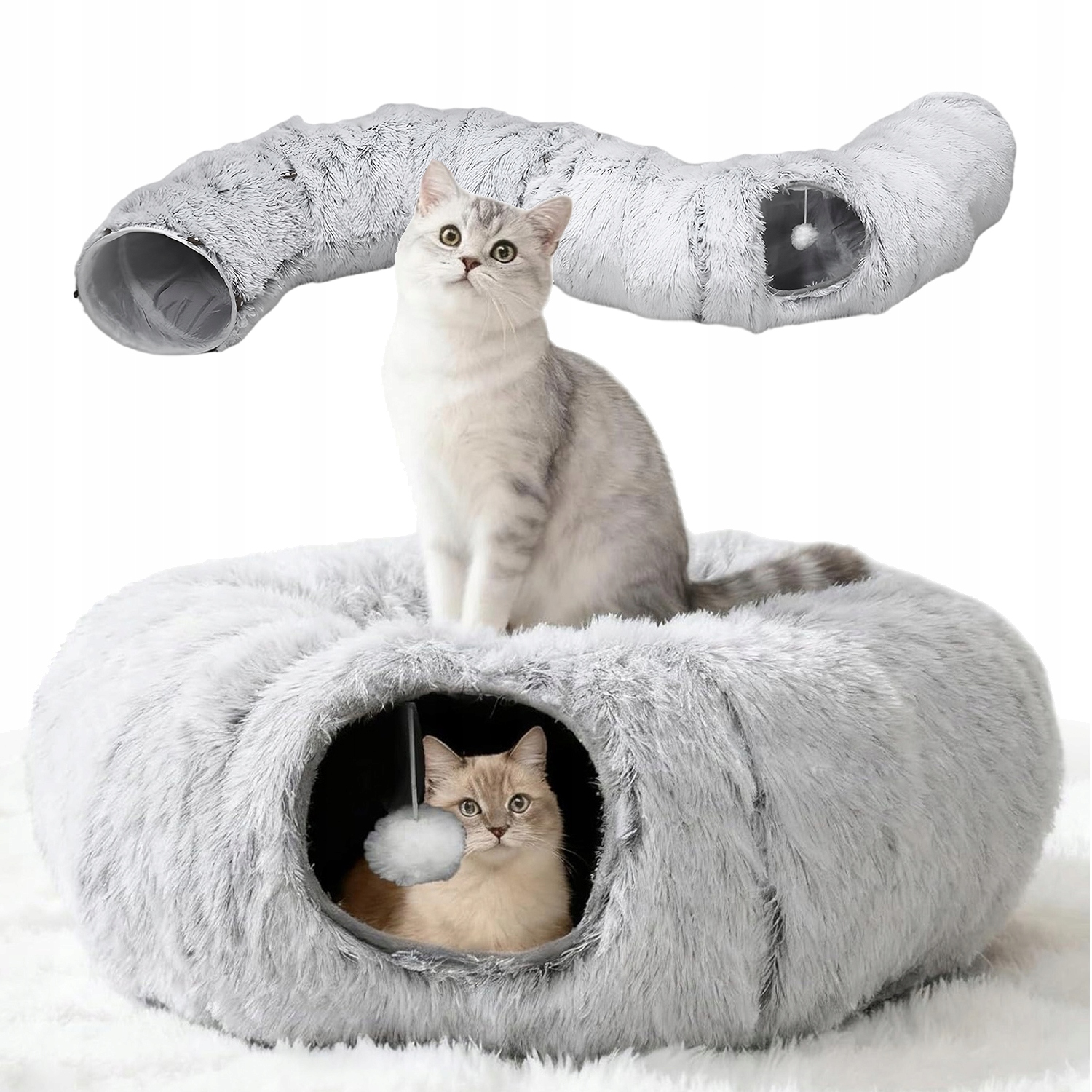 Levně Tunel škrabadlo pro kočky šustící hračka tvaru S, skládací, 170 cm ⌀26 cm