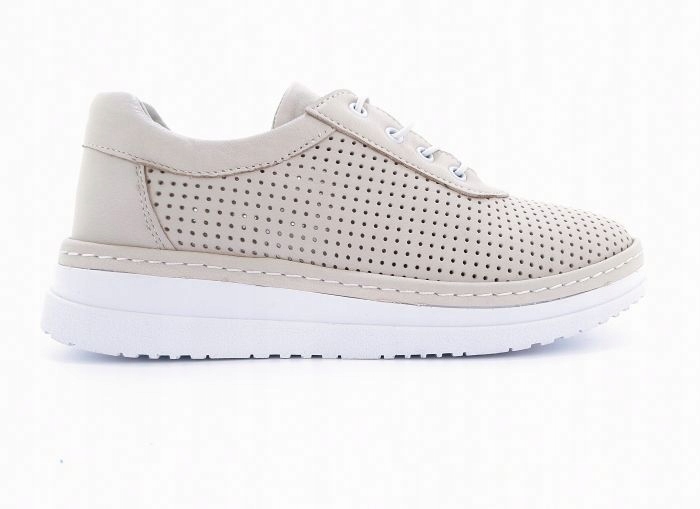 Béžové kožené polobotky dámské tenisky Modo 24089 r36