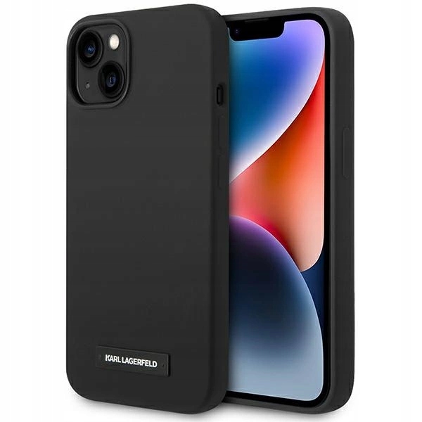 Pouzdro Karl Lagerfeld Silicone Plaque MagSafe pro iPhone 14 Plus černé