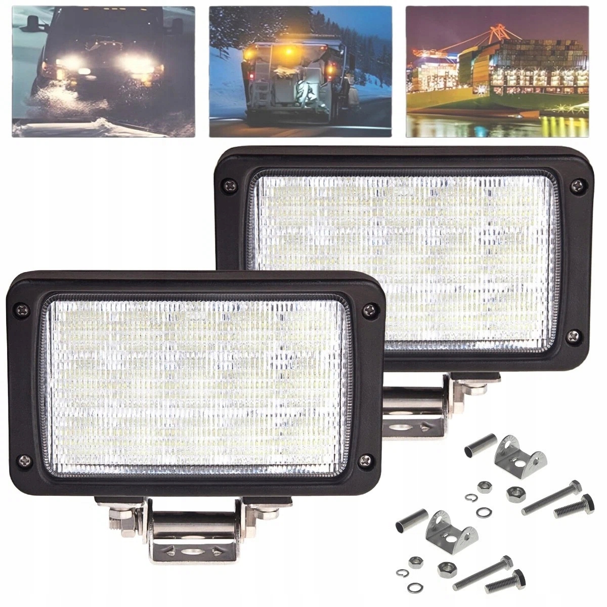 2 x Led pracovní lampa pro traktor 45W 4275lm homologace IP67