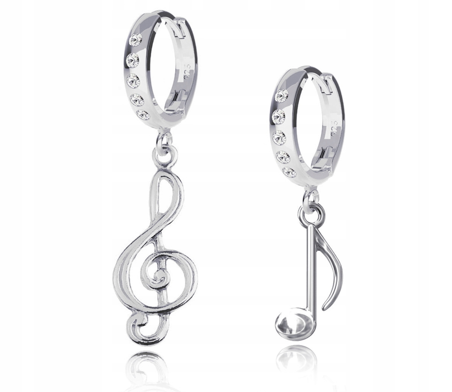 

Asymetryczne Kolczyki Nutka Klucz Wiolinowy srebro