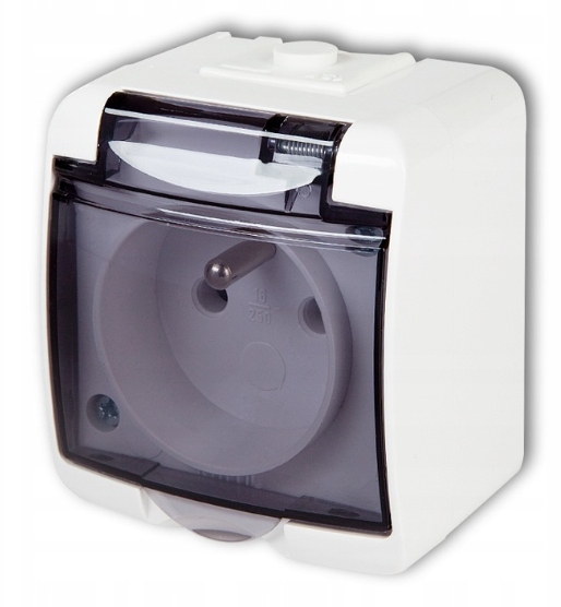 Gniazdo pojedyncze natynkowe IP54 GHE-1d Karlik