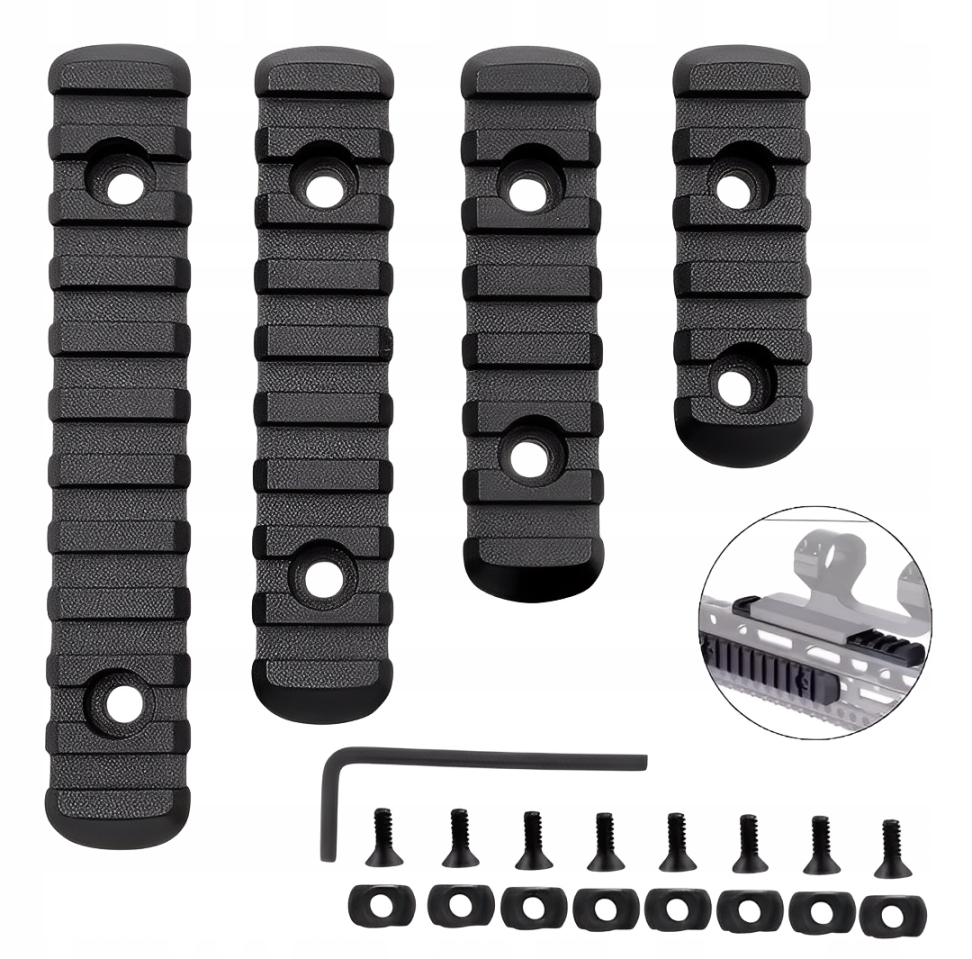 4SZT Adapter Szyny Picatinny 20 MM Z Gniazdem Na Kartę 5/7/9/11 Do M-lok