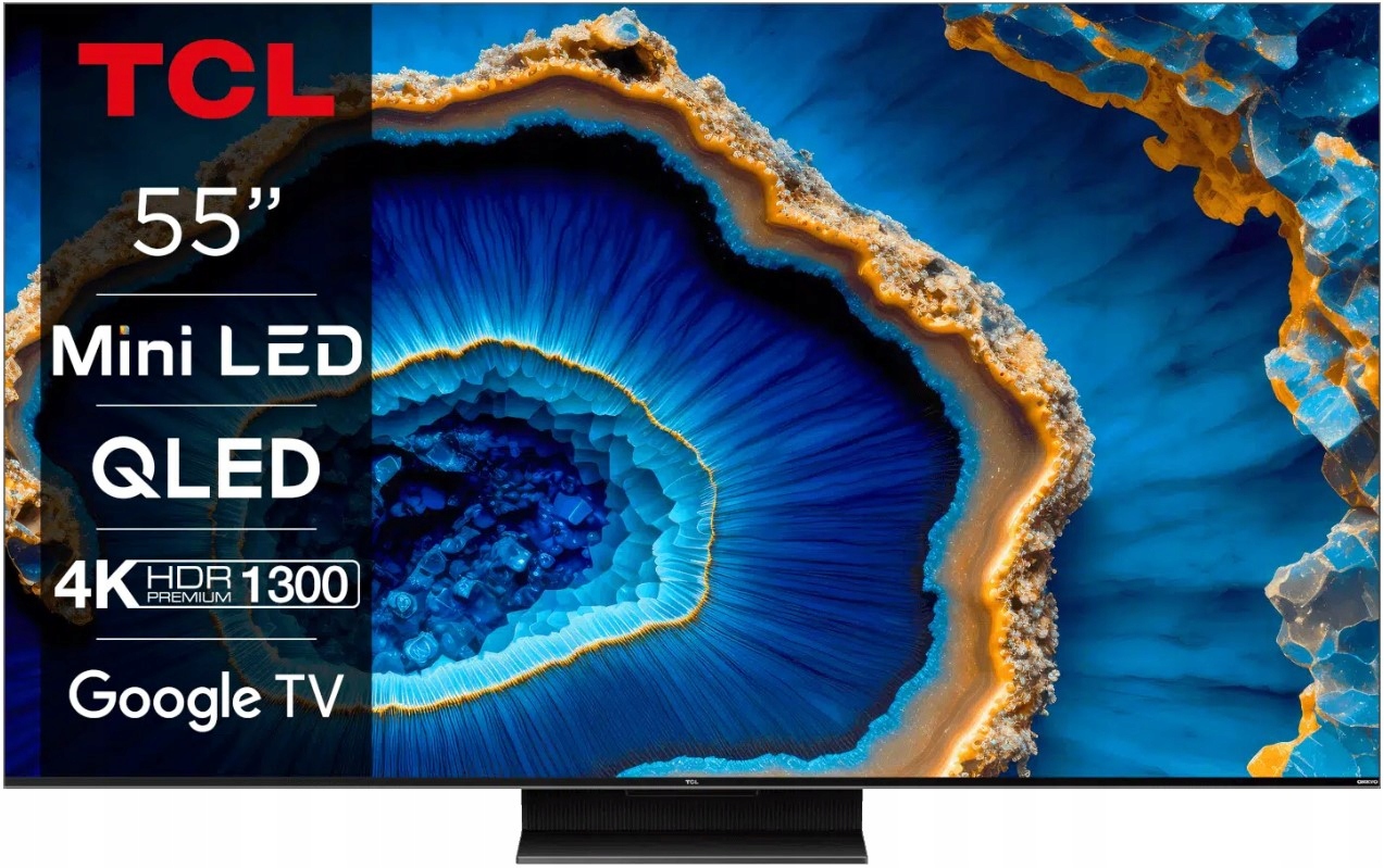 Telewizor Tcl 55C801 55" Miniled 4K Hdr 144Hz Google Tv HDR10 Dolby Vision