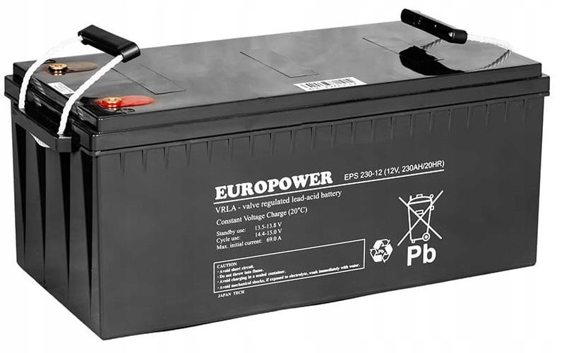 AKUMULATOR BATERIA BEZOBSŁUGOWY EUROPOWER EPS230-12 12V 230AH EPS EPS230