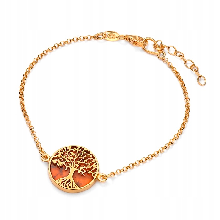 

Drzewko Szczęścia Bransoletka Z Bursztynem