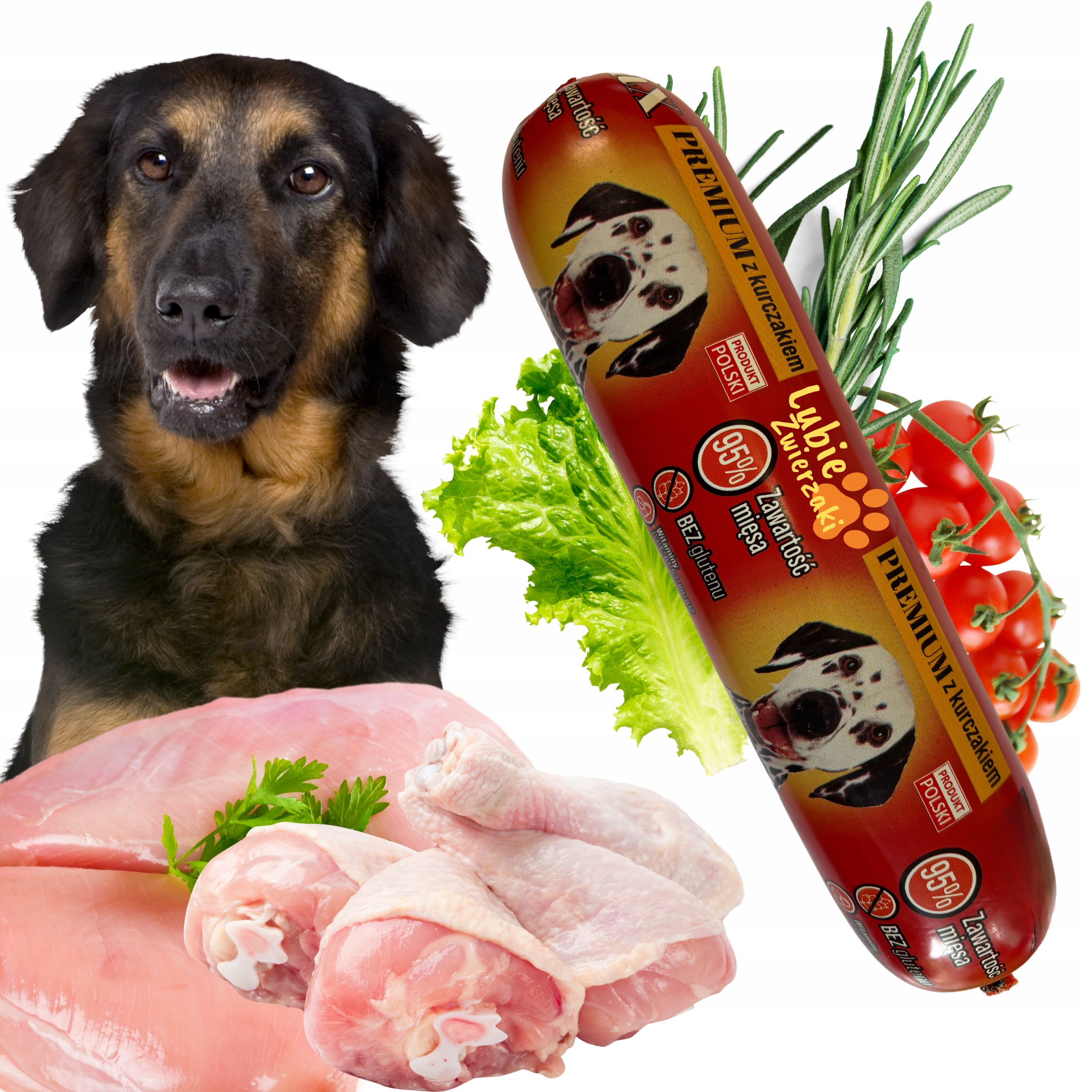 Krmivo pro psy LubieZwierzaki kuře 95% masa 1 kg sada 10 kusů