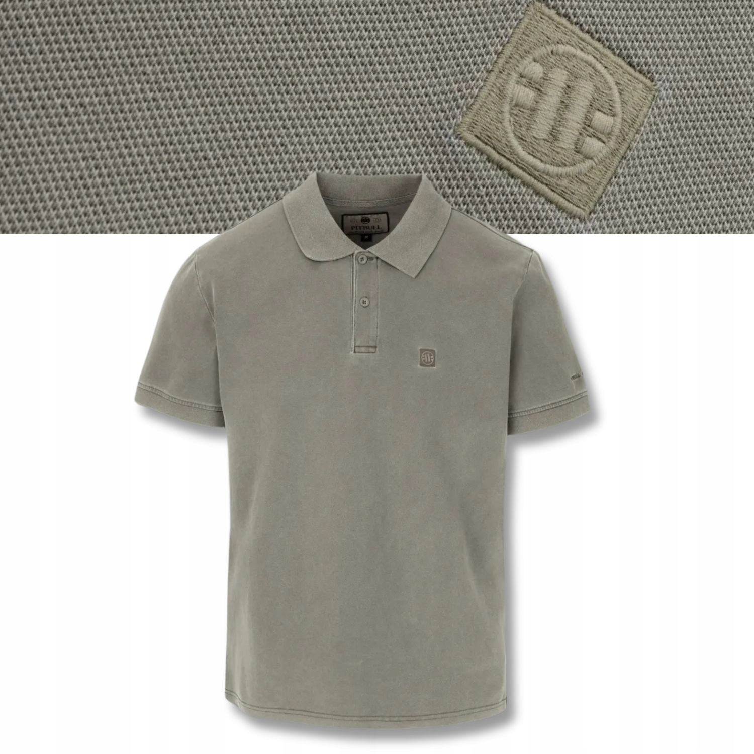 Pánské Polokošile Pitbull Polovina Bavlna Denim Washed Pique Small Logo