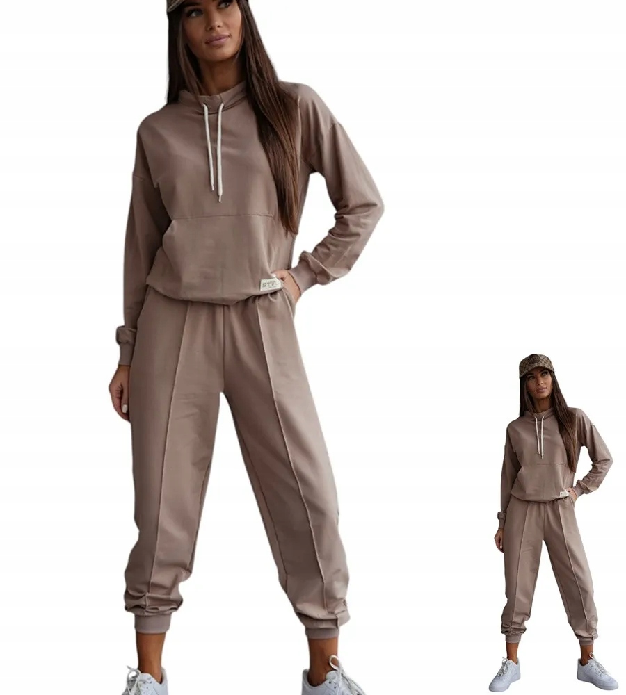 Dámská Teplákovka Bavlněná bez kapuce XL 42 Béžová