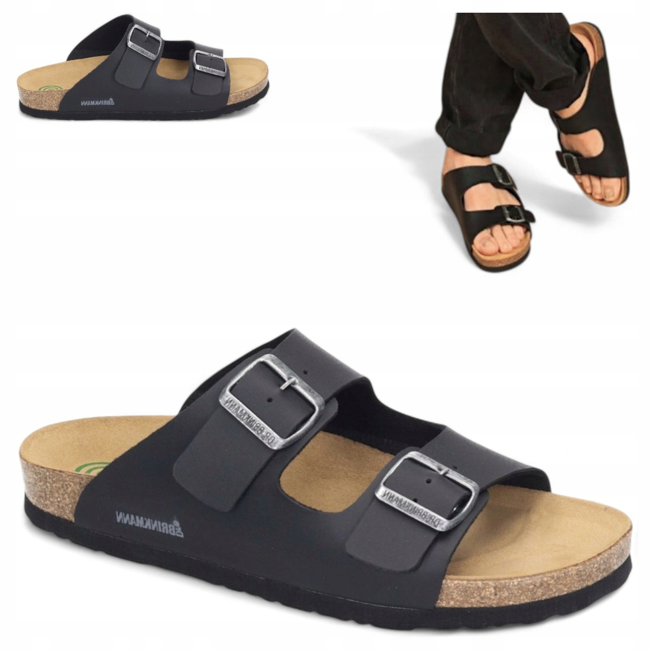 Pánské Pantofle Profilované 41 dr. Brinkmann Spony Elegantní Pohodlné Černé