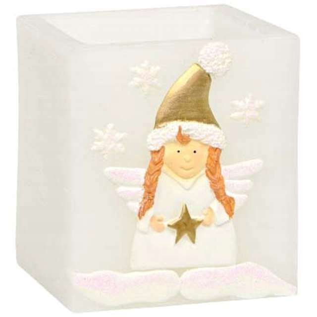 

Lampion świecznik Tealight święta Aniołek biały