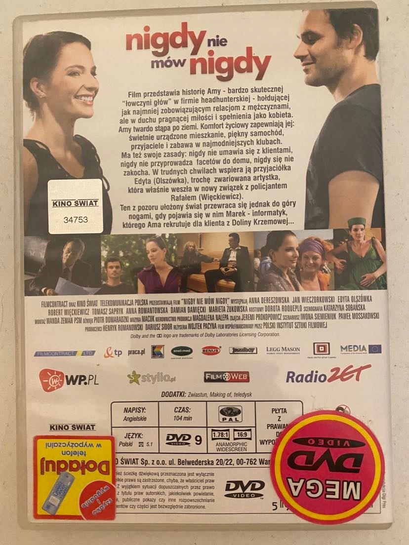 Film Nigdy nie mów nigdy płyta DVD OLSZÓWKA SAPRYK Gatunek komedie