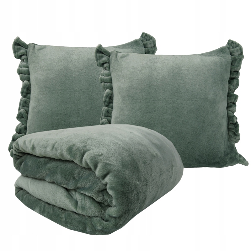 

Zestaw Koc Narzuta +2x Poszewka Fascino C.zielony