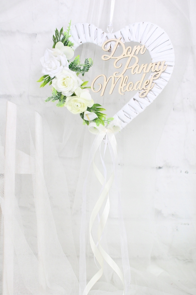 Serce na drzwi Dom Panny Młodej dekoracja ślubna Kolor dominujący wielokolorowy